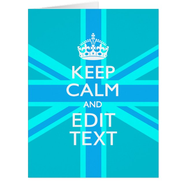 Cartão Azul Aqua Mantenha Calma E Seu Rato De Texto (Frente)