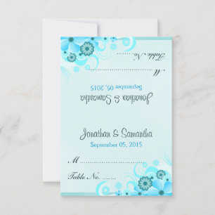 Cartão Azul Azul Azul Azul De Casamento De Pé