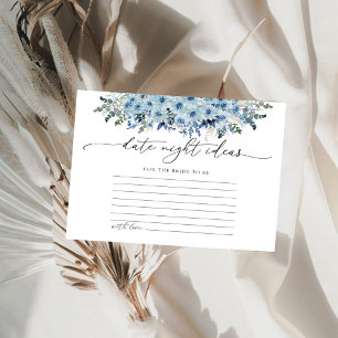 Cartão Azul Boho Floral Data Noite