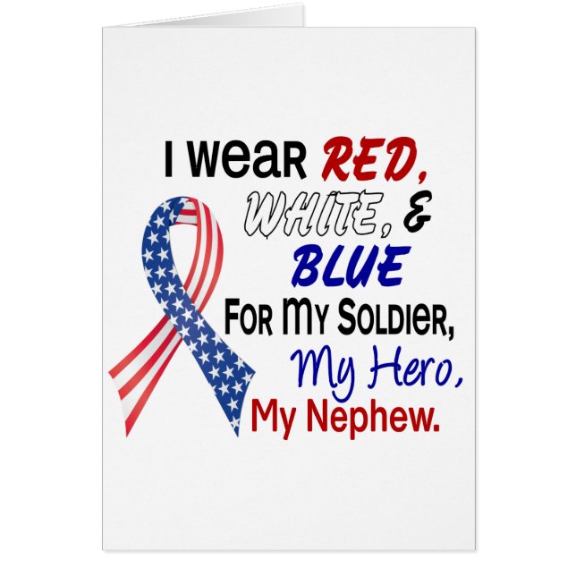 Cartão Azul branco vermelho para meu sobrinho (Frente)