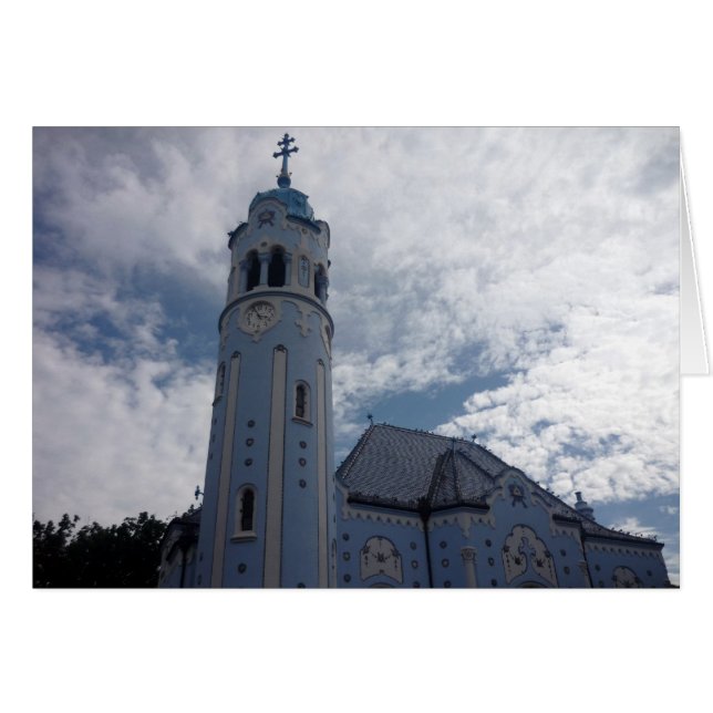 Cartão azul da igreja bratislava (Frente Horizontal)