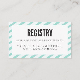 Cartão azul da inserção do registro das listras do