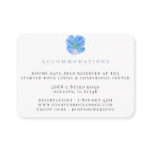 Cartão Azul De Alojamento De Casamento Floral