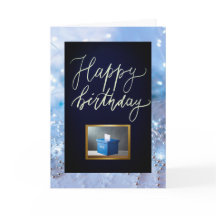 Cartão Azul de Aniversário