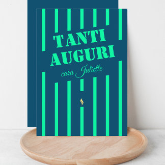 Cartão azul de aniversário do tanti auguri