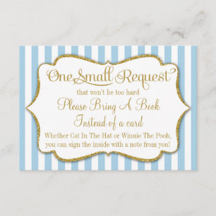 Cartão Azul De Chá de fraldas Dourado Traga Um Rap