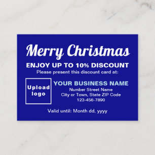 Cartão Azul de Desconto no Natal Comercial