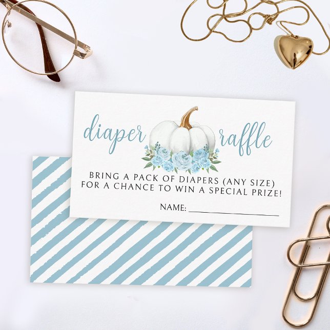 Cartão azul de fralda de chá de fraldas de abóbora (Criador carregado)