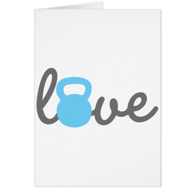 Cartão Azul de Kettlebell do amor (Frente)