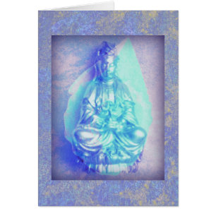 Cartão azul de Kwan Yin do Opal