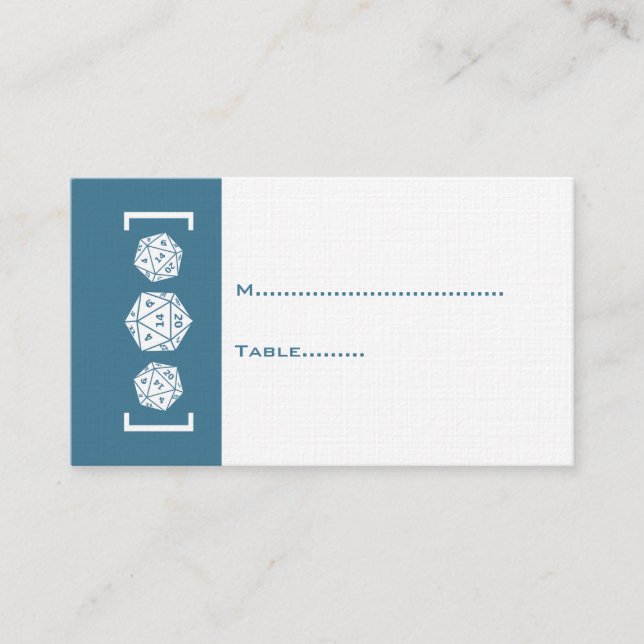 Cartão Azul De Local De Casamento De Jogador De Di (Frente)