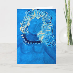 cartão azul de saudação