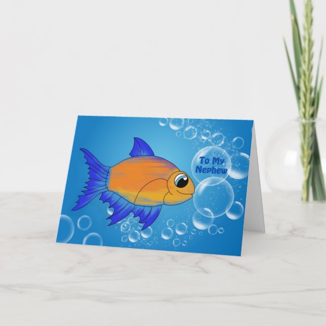 Cartão Azul de Sobrevivência Funny Nephew (Frente)