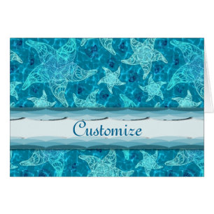 Cartão Azul de Starfish Azul Aqua