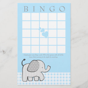 Cartão azul do Bingo do elefante do guingão