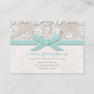 Cartão azul do cerco da recepção de casamento do