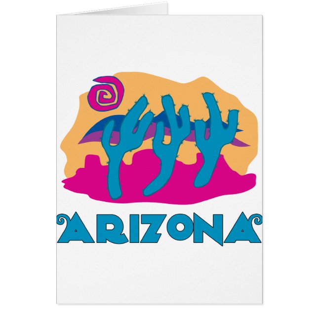 Cartão Azul do deserto da arizona (Frente)