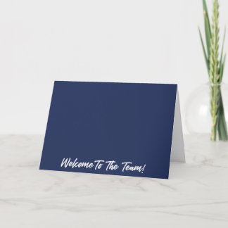 Cartão Azul e Branco Bem-vindo à Equipe Novo Funcionário