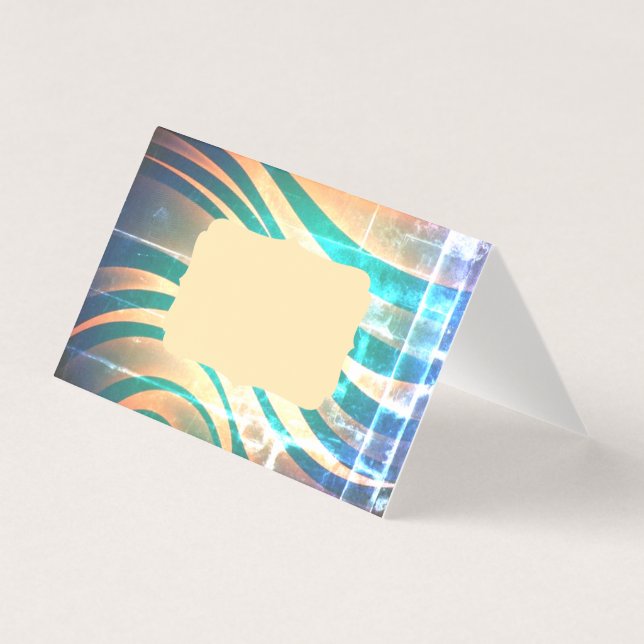 Cartão azul e cor-de-pêssego (Frente)