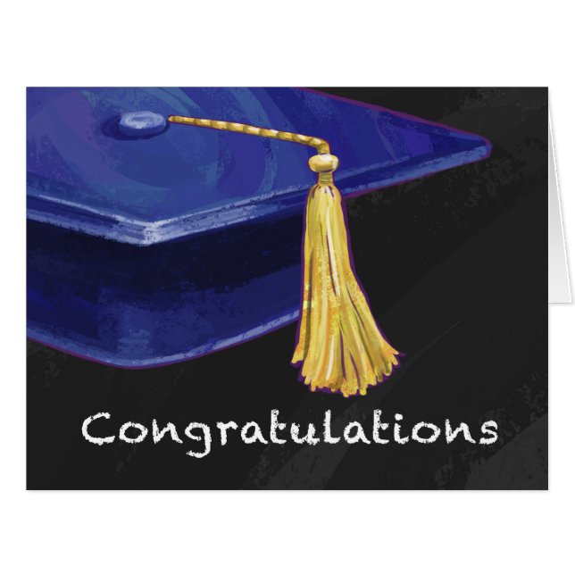 Cartão Azul e Preto de Parabéns (Frente horizontal)