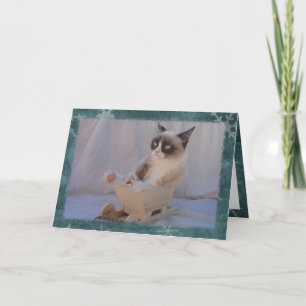 Cartão Azul Floco de Neve Dashing através do...