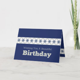 Cartão Azul Floral Acento