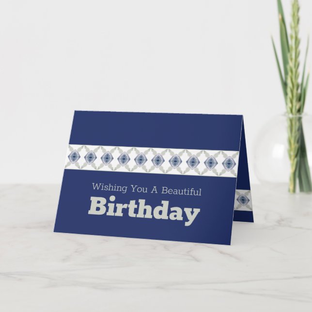 Cartão Azul Floral Acento (Frente)