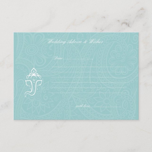 Cartão Azul Ganesha para Nados e Desejos (Frente)