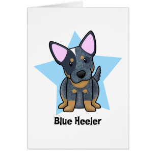 Cartão Azul Heeler da estrela de Kawaii