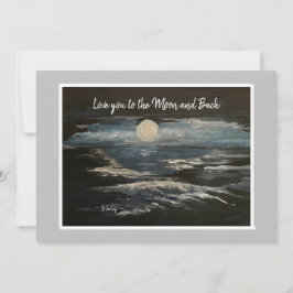 Cartão Azul-Lua Flat Birthday