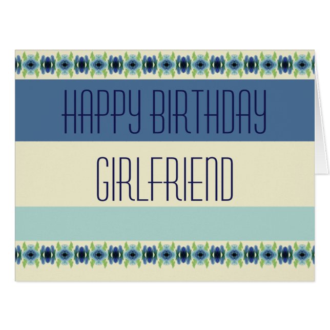 Cartão Azul Moderno e Faixa de Creme (Frente horizontal)