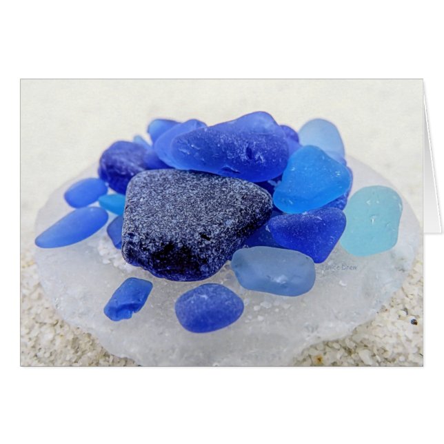 Cartão Azul no vidro branco (Frente Horizontal)