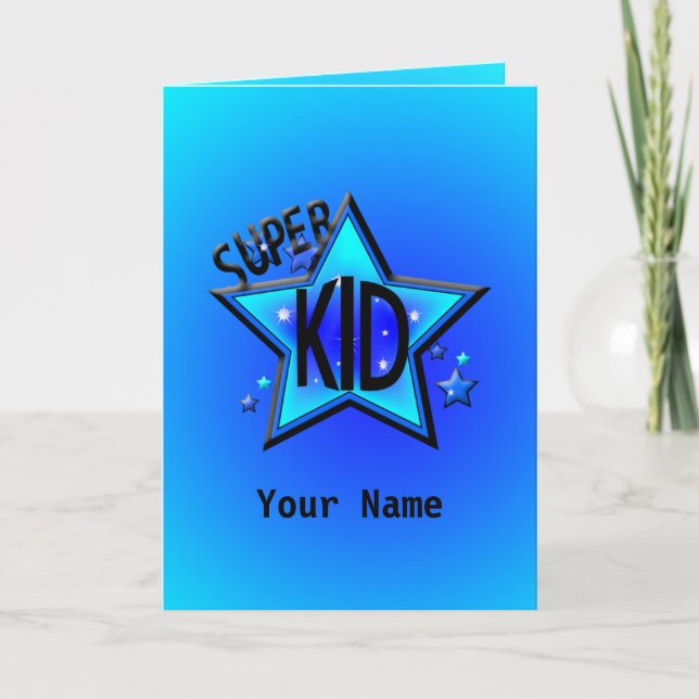 Cartão Azul Super Kid Estrela (Frente)