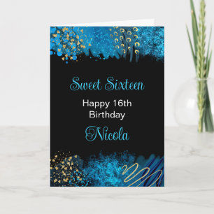 Cartão Azul - Tinta de Álcool Sweet 16