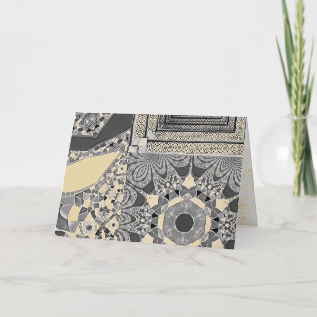 Cartão Azulejos Azulejos geométricos com torção CG (Frente)