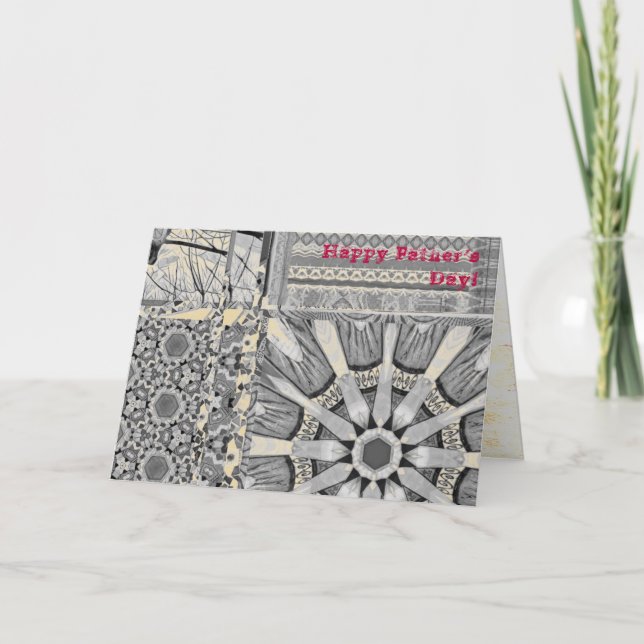 Cartão Azulejos Geometric Tiles with Bird of Peace (Frente)