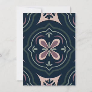 Cartão azulejos geométricos florais terrosos