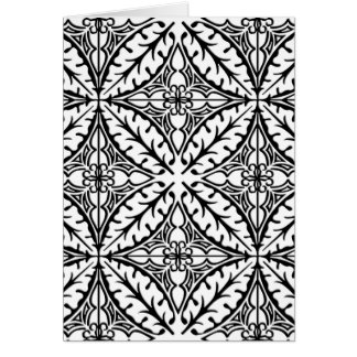 Cartão Azulejos marroquinos - branco e preto