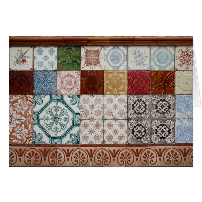 Cartão Azulejos portugueses (Frente Horizontal)