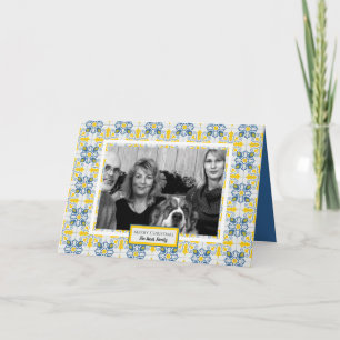 Cartão Azulejos portugueses Foto do Natal da família