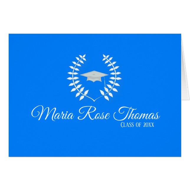 Cartão Azure Formando Obrigado nota (4,25" x 5,5"), (Frente horizontal)