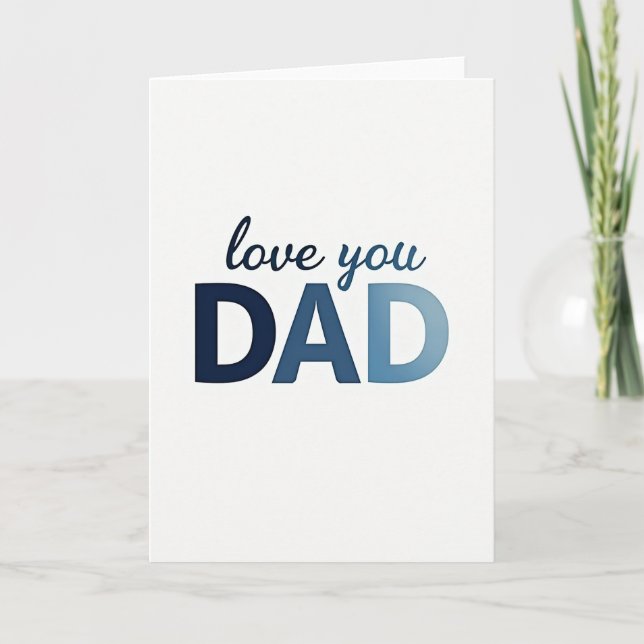 Cartão Azure Love You Dad (Frente)