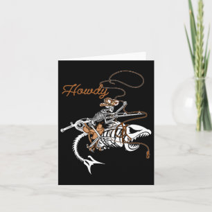 Cartão B Pesca Skeleton Howdy Lazy Halloween Costume Co