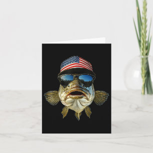 Cartão B Pesca Tee Usa Bandeira American Hat Pulga Fisher