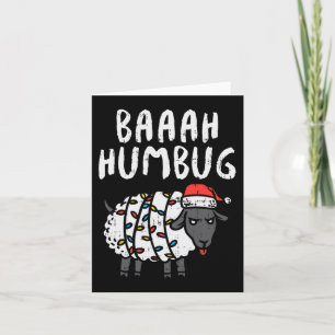 Cartão Baaah Humbug Sheep Xmas Diversão de Luzes Anti Nat