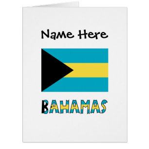 Cartão Baamas e Bandeira Bahamiana Personalizadas