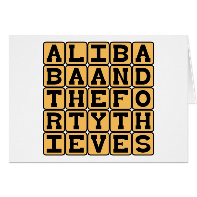 Cartão Babá de Ali e os quarenta ladrões, história de (Frente Horizontal)