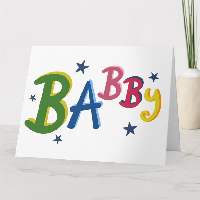 Cartão BABBY Black Country escreve New Baby Card (Frente)