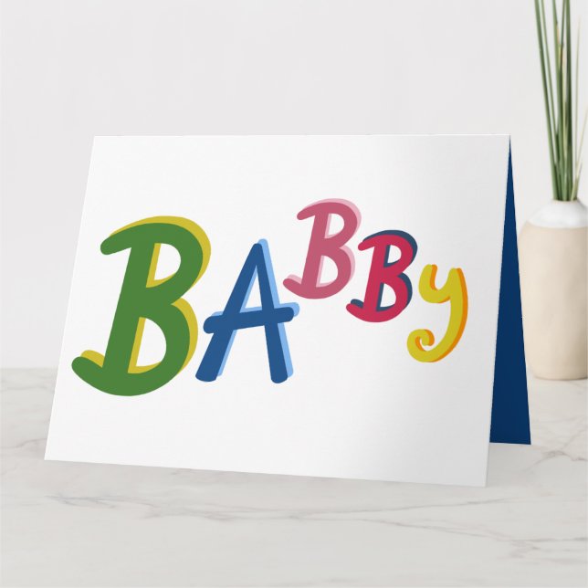 Cartão BABBY Black Country escreve New Baby Card (Frente)