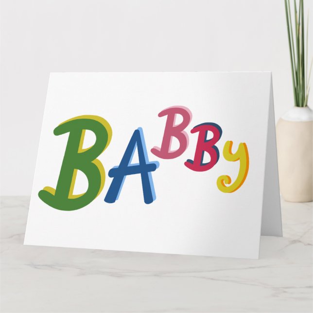 Cartão BABBY Black Country escreve New Baby Card (Frente)